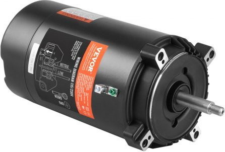 VEVOR Poolpumpenmotor 0,75 PS, 56J Rahmen, 115V/230V, 3450 U/min, Rundflansch Ersatzmotor mit CCW Rotation - Bild 1