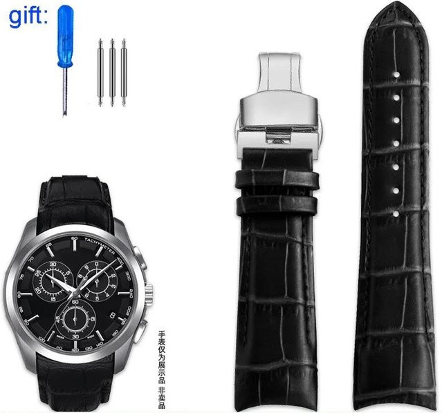 Uhrenarmband Leder, Herren, Bogenmund, 22mm, 23mm, 24mm - Bild 1