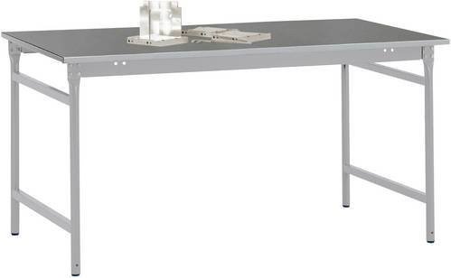 Manuflex Beistelltisch BASIS BB3034.9006 mit Blechbelag-Platte in Alusilber, B/T/H: 125 x 60 x 78 cm - Bild 1