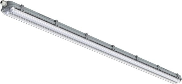Shada LED-Feuchtraumleuchte Grau mit Rohr, Länge: 150 cm - Bild 1