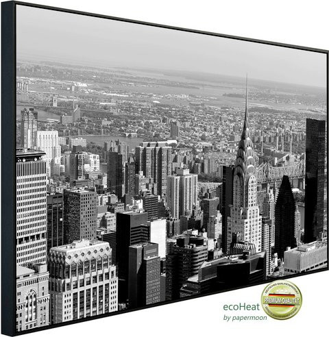 papermoon Infrarotheizung EcoHeat - New York Schwarz Weiss mit Matt-Effekt und App-Steuerung - Bild 1
