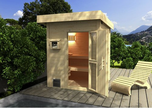 WEKA Gartenhaus Naantali aus Holz in Beige, B/H/T: 210 x 253 x 186,6 cm - Bild 1