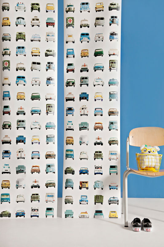 Studio Ditte Tapete Cars in Blau und Multicolour mit Vintage-Motiv aus Vlies - Bild 2