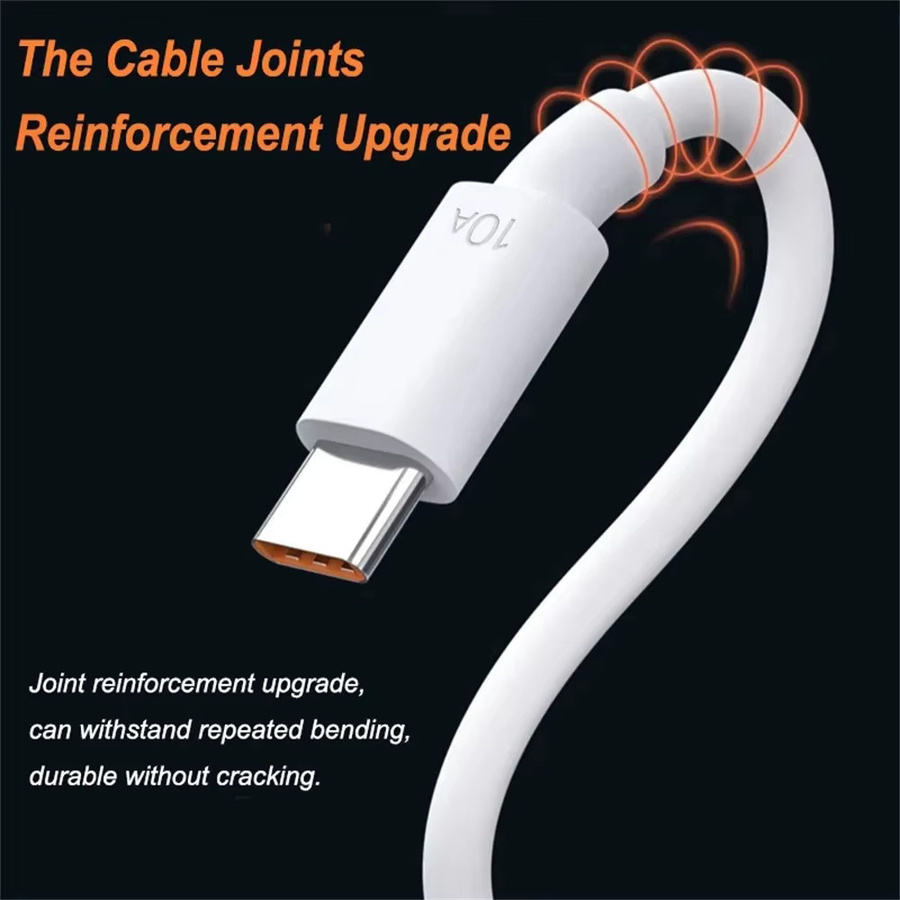 NNBILI USB Typ C Schnellladekabel 120W 10A Datenkabel in Weiß für Xiaomi Samsung Huawei Honor - Bild 2