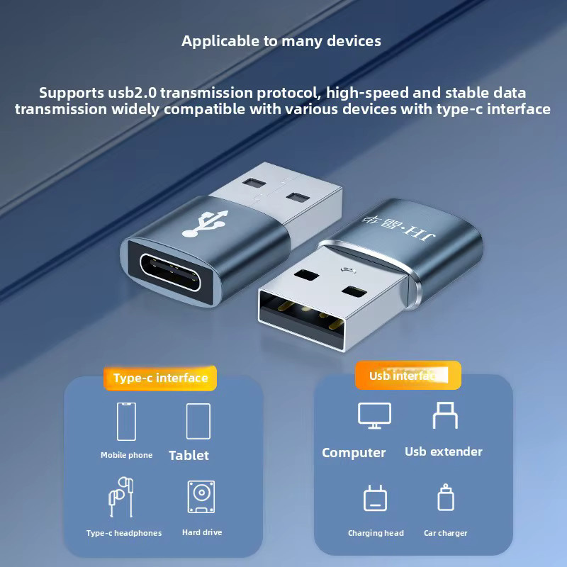 Jinghua USB-A auf USB-C Adapter OTG Konverter in Beige - Bild 3