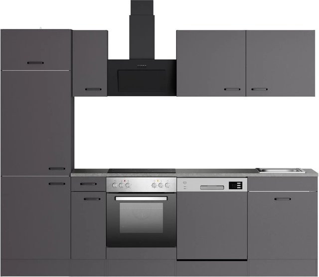 OPTIFIT Küchenzeile Kiel420 in Anthrazit Matt mit Breite: 270 cm, Höhe: 210 cm, Tiefe: 60 cm - Bild 1