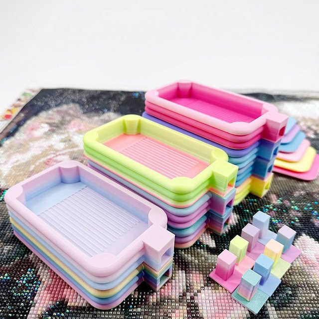 Multifunktionale DIY Diamantmalerei Aufbewahrungsschalen und Organizer-Boxen aus Kunststoff, Mehrfarbig - Bild 1