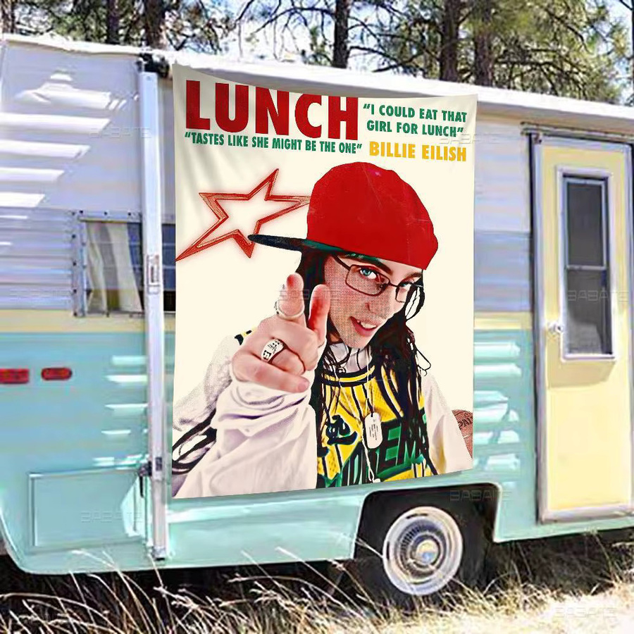 Potdemiel Retro-Flaggen Billie Eilish Banner zur Innendekoration für Wohnzimmer und Studio - Bild 3