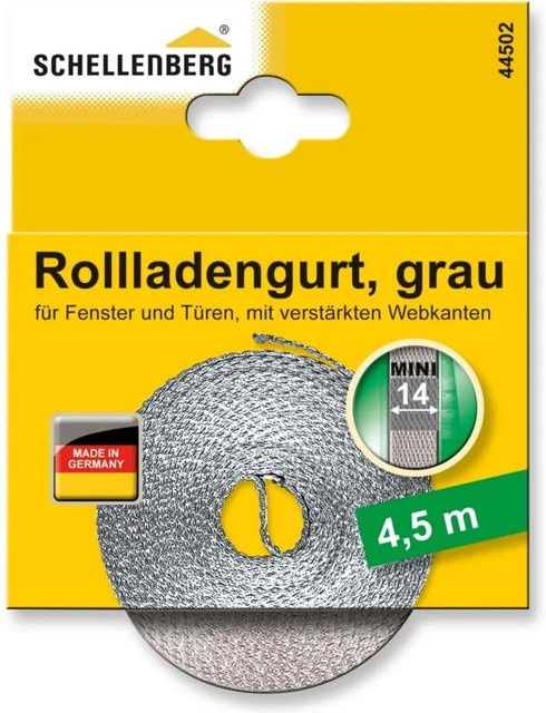 Schellenberg Rollladengurt Mini Grau 14 mm Breite und 4,5 m Länge - Bild 1