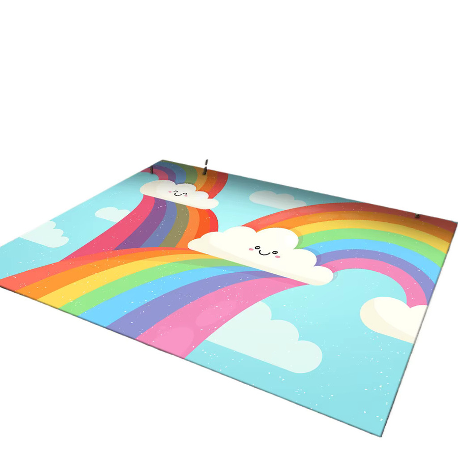 Faviora Regenbogen-Cartoon-Teppich für Kinder, rutschfest, Mehrfarbig, B/T: 60 x 40 cm - Bild 3