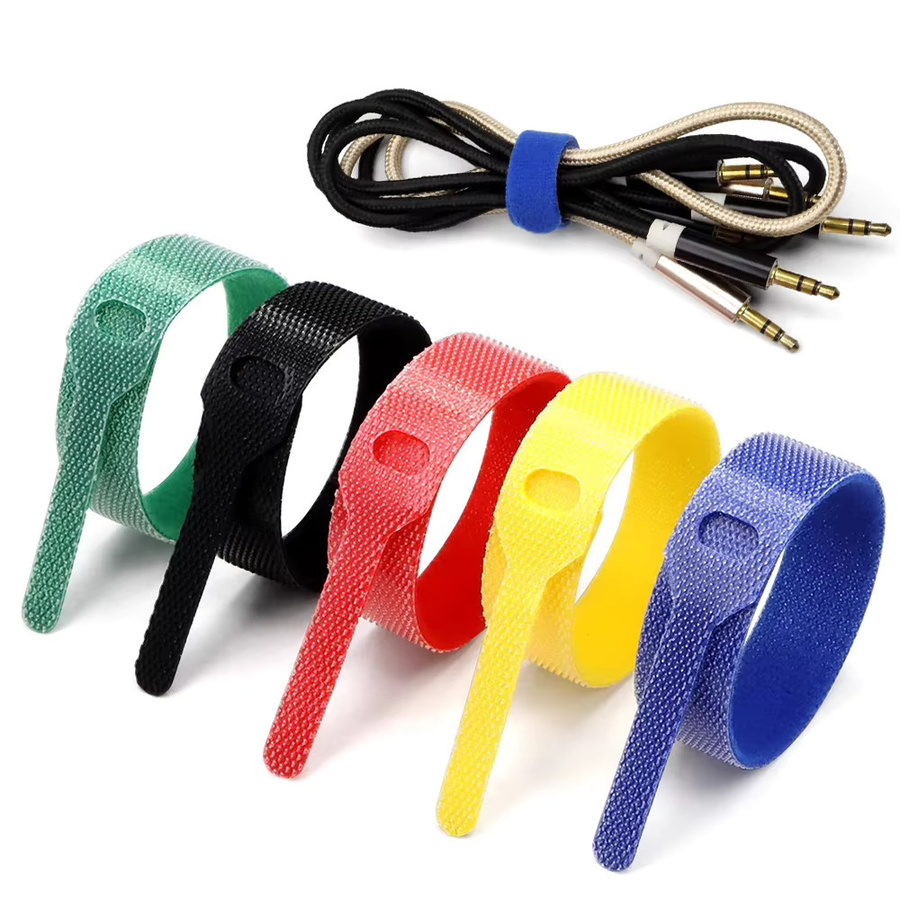 Lösbare Klettverschluss-Kabelbinder aus Nylon in Schwarz und Multicolour zur Kabelorganisation - Bild 3