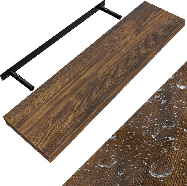 CASARIA Wandregal Schweberegal in Braun aus MDF mit Halterung - Bild 1