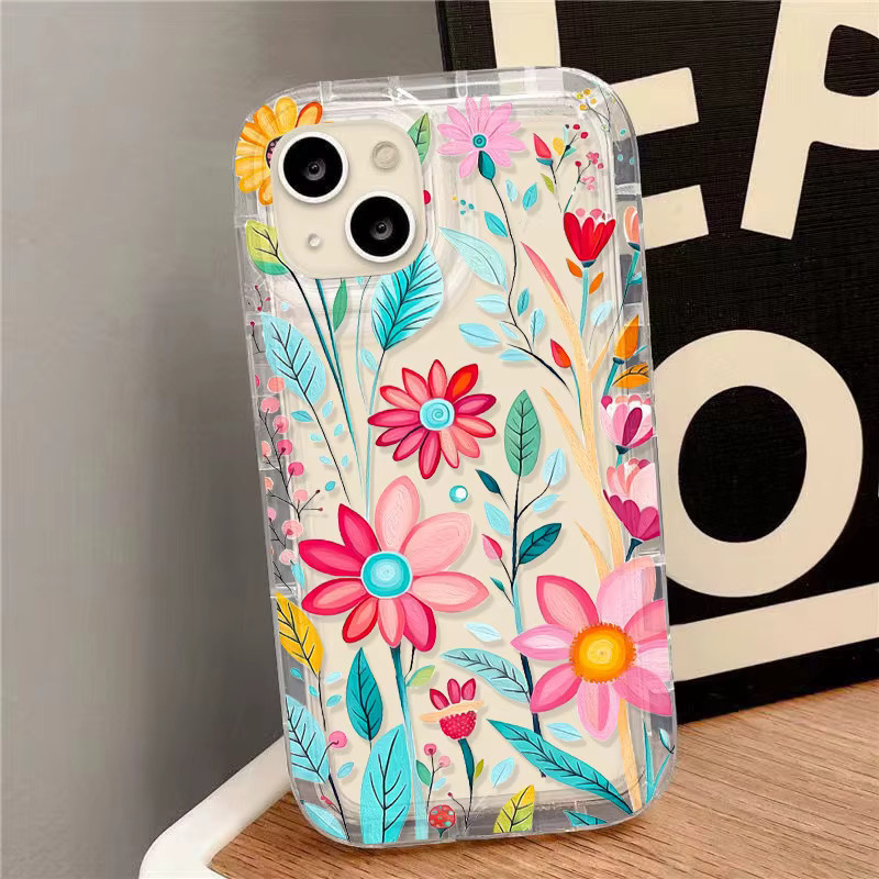 Florale Silikon Handyhülle von AKABEILA für iPhone Modelle in Transparent - Bild 2