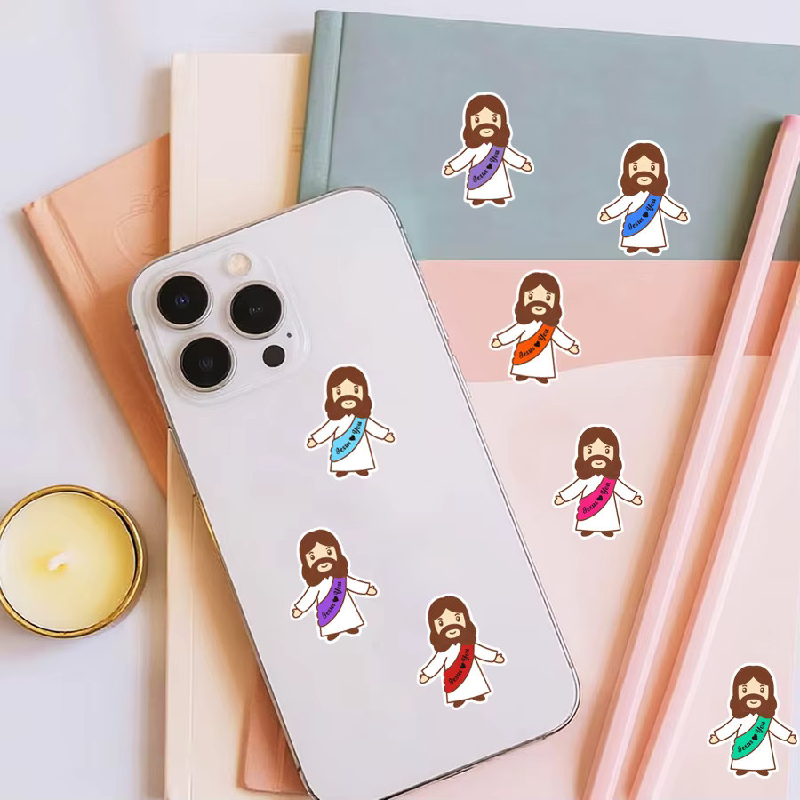 500 Stück Jesus liebt dich Aufkleber-Rolle in Multicolour als dekorative Etiketten für Verpackungen, Umschläge, Tagebücher und Scrapbooking - Bild 3