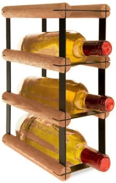 PROREGAL Vinotega Mod Modulares Weinregal aus massivem Kiefernholz, Braun geölt, H x B x T: 32,5 x 12,5 x 24,5 cm - Bild 1
