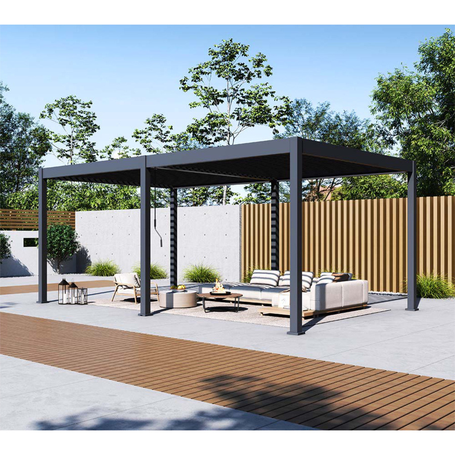 Paragon Outdoor Pergola Grand Tuscan 1220 mit Lamellendach aus Aluminium in Anthrazit, B/H/T: 599 x 256 x 370 cm - Bild 1