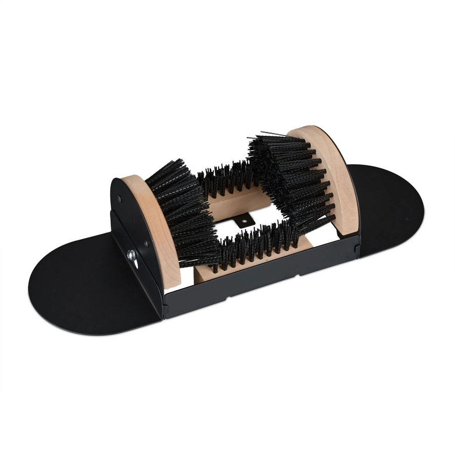 Rutschfestes Schuhabstreifer von Relaxdays aus Holz und Eisen in Schwarz und Natur, B/T/H: 23 x 11,5 x 15 cm - Bild 2