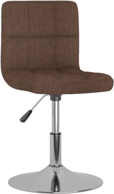 vidaxl Esszimmerstuhl drehbar in Braun aus Stoff und Stahl mit Chrom-Details - Bild 1