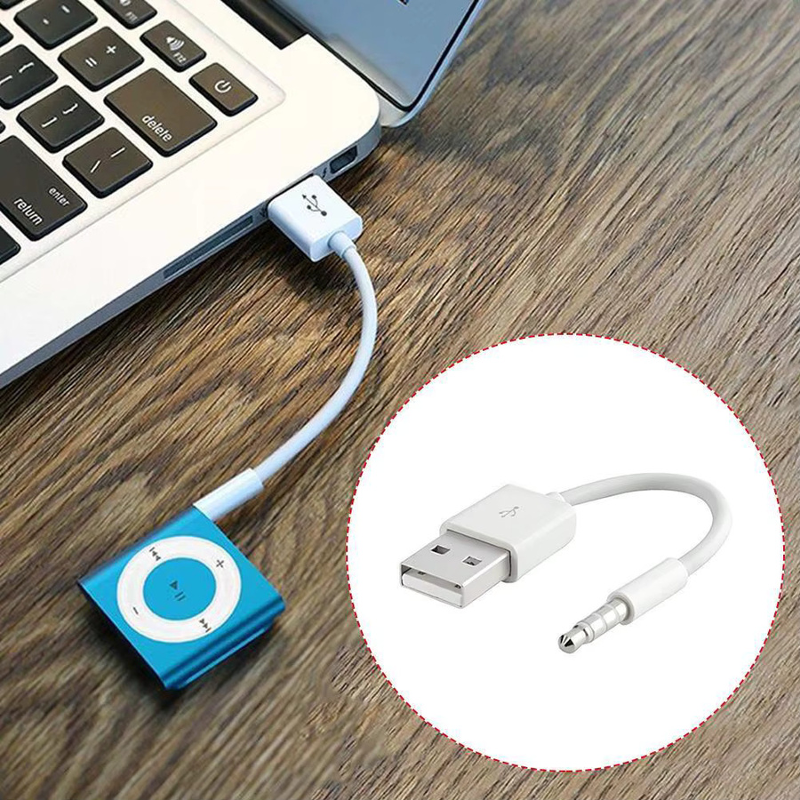 Apple USB zu 3,5 mm Klinke Ladekabel und Datenkabel für iPod Shuffle in Weiß - Bild 3