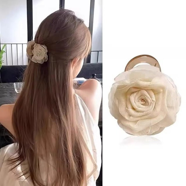 Haarklammer Rosenblüten, weiß, Damen, Mädchen - Bild 1