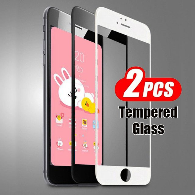 2 Stück Displayschutzfolie aus gehärtetem Glas für iPhone 7, iPhone 8 Plus sowie iPhone SE 2020 und 2022, transparent - Bild 1