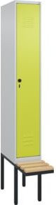 C+P Spind Classic PLUS Garderobenschrank mit Sitzbank, 1 Abteil, Lichtgrau, B/T/H: 212,0 x 30,0 x 81,5 cm - Bild 1