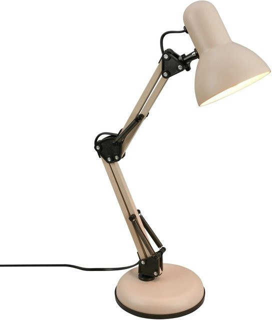 Brilo Retro Tischleuchte aus Metall in Beige, schwenkbar mit Kabelschalter, Höhe: 53 cm, Durchmesser: 15,5 cm - Bild 1