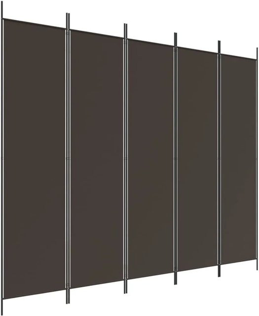 vidaXL Paravent aus Stoff in Braun, 5-teilig, B: 250 cm, H: 200 cm - Bild 1