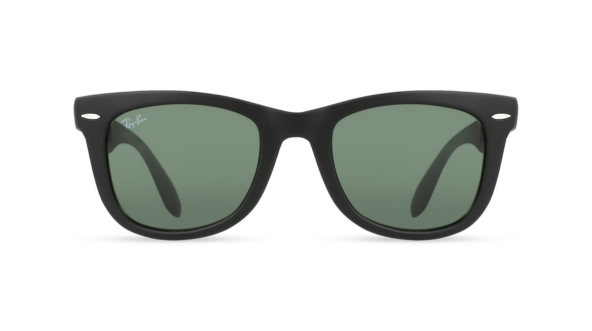 Ray-Ban RB 4105 FOLDING WAYFARER Sonnenbrille, Vollrand, Quadratisch, Kunststoff, Herren, Schwarz, Green - Bild 1