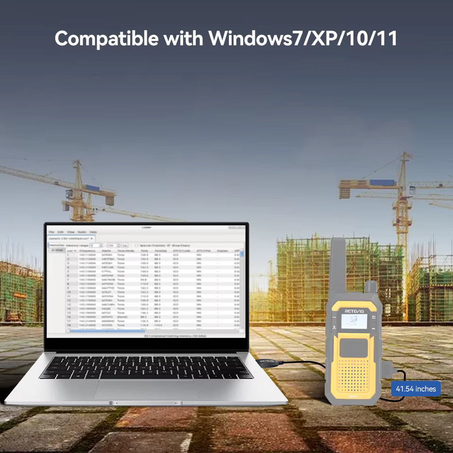 Retevis USB-C Programmierkabel für Walkie-Talkie PC48 und RB48, Schwarz, kompatibel mit Windows 7/XP/10/11 und Retevis RB648 Plus - Bild 3