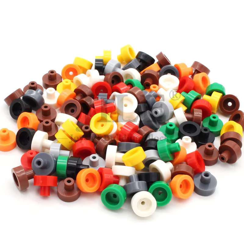 jile MOC Bausteine Runde Fliesen 1x1 mit Stange und Kleinem Loch, Zubehör, 50-teiliges Set - Bild 3