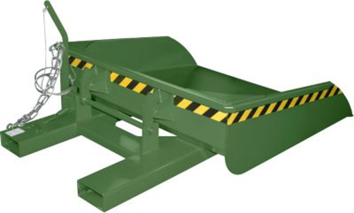 Bauer Staplerschaufel BSI 50 mit Seilzug-Entriegelung aus Stahl, Resedagrün, B/T/H: 133,0 x 181,0 x 71,0 cm - Bild 2
