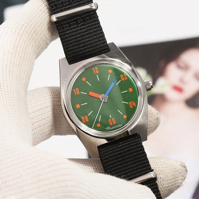 HEIMDALLR Armbanduhr, Handaufzug, Edelstahl, 36 mm, Grün, Herren - Bild 1
