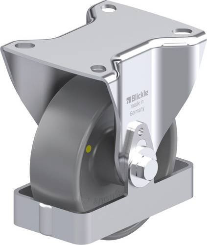 Blickle B-PO 100G-ELS-FS Stahlblech-Bockrolle in Silber, Rad-Durchmesser: 100 mm, Tragfähigkeit: 250 kg - Bild 1