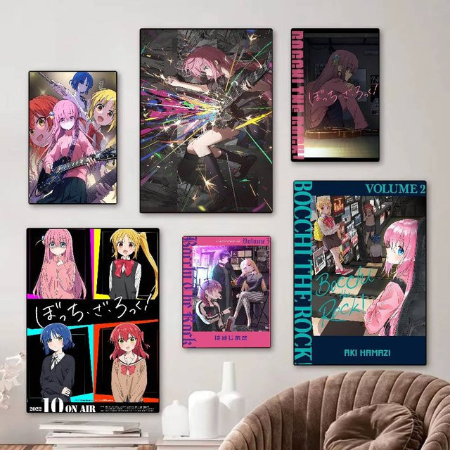 Selbstklebendes Anime Poster Bocchi The Rock DIY Kunstwerk in White und Multicolour - Bild 1