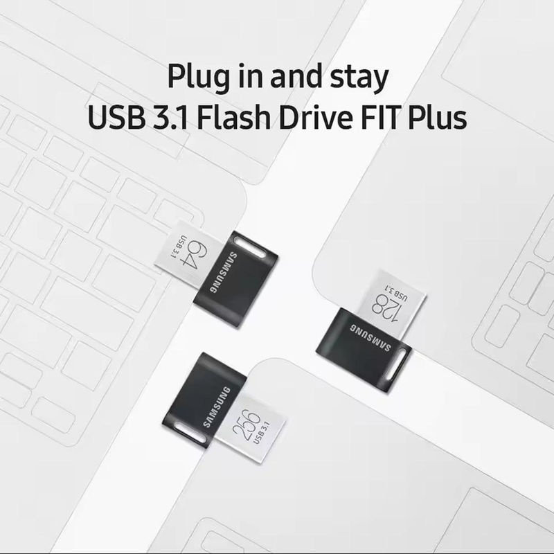 Samsung USB FIT Plus Flash-Laufwerk USB 3.1 Mini USB-Stick in Grau mit 128GB und bis zu 400MB/s Übertragungsgeschwindigkeit - Bild 5