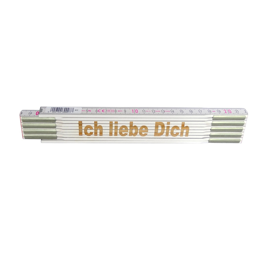 Stabila Zollstock mit Lasergravur Ich liebe Dich, Länge: 2 m, Farbe: Weiß - Bild 2
