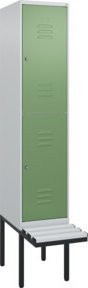 C+P Doppelstock-Spind Classic PLUS Sitzbank mit 1 Abteil und Zylinderschloss, B/T/H: 212 x 40 x 81,5 cm - Bild 1