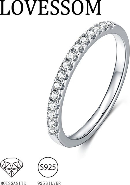 LOVESSOM Bandring 925 Silber, Moissanit, Unisex - Bild 1