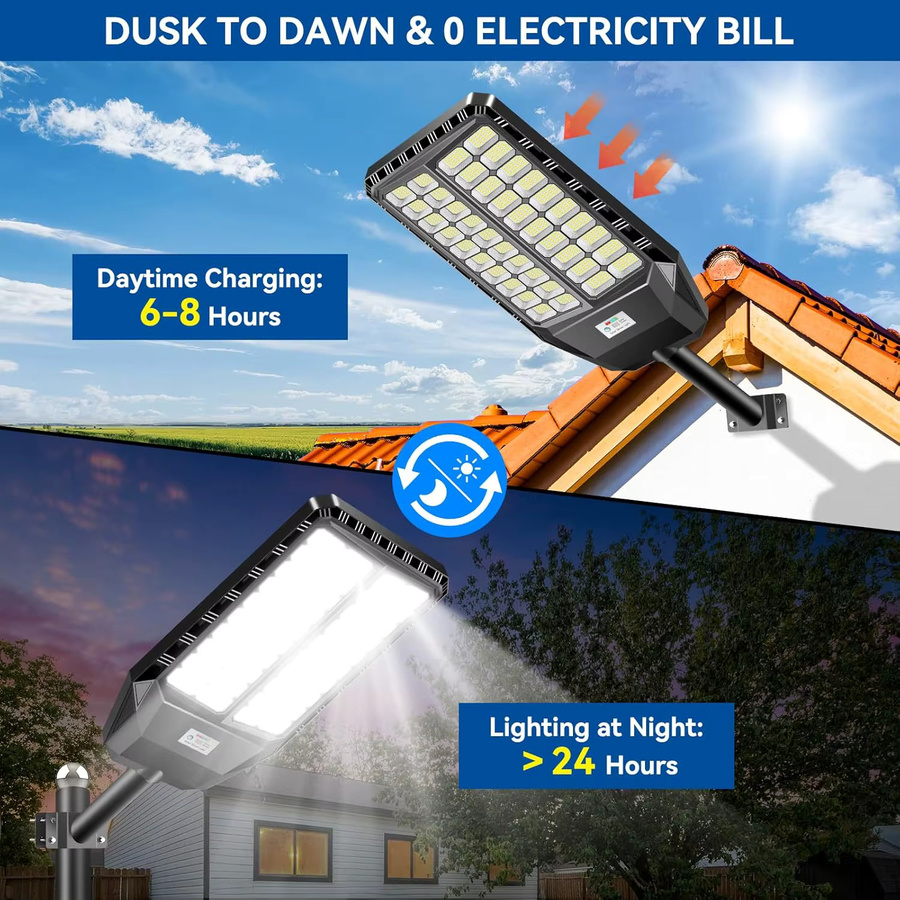 Adewalk Solar-Flutlicht mit Bewegungssensor, IP67 wasserdichte Außenleuchte für den Garten in Schwarz - Bild 4