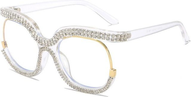 Cat-Eye Brille Damen, Vollrand, Kunststoff, transparent - Bild 1