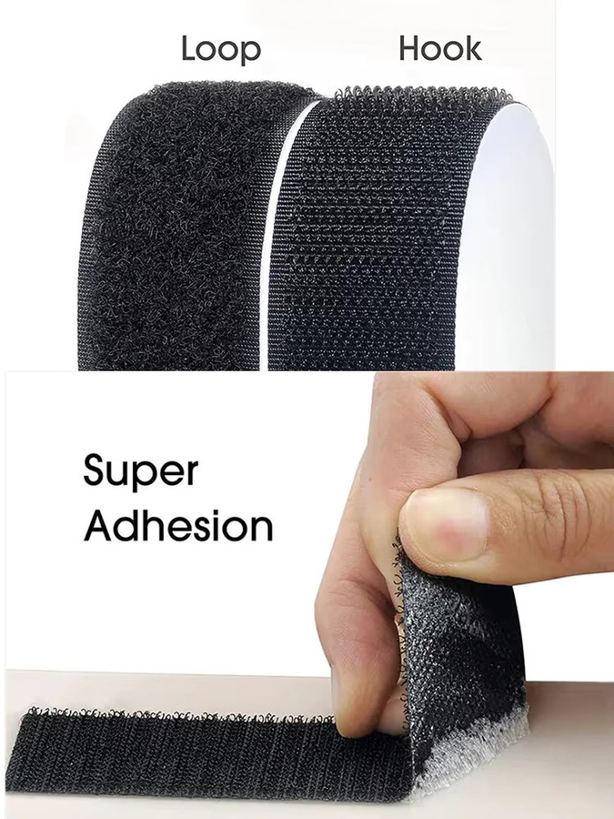 Selbstklebendes Klettband Hochleistungs-Velcro-Befestiger in Schwarz, nach Länge zuschneidbar für Outdoor, Auto und Heimwerken - Bild 7