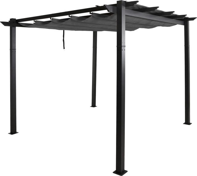 BERLINLODGE Aluminium Pergola mit Schiebedach in Anthrazit, B/T: 300 x 300 cm, H: 240 cm - Bild 1
