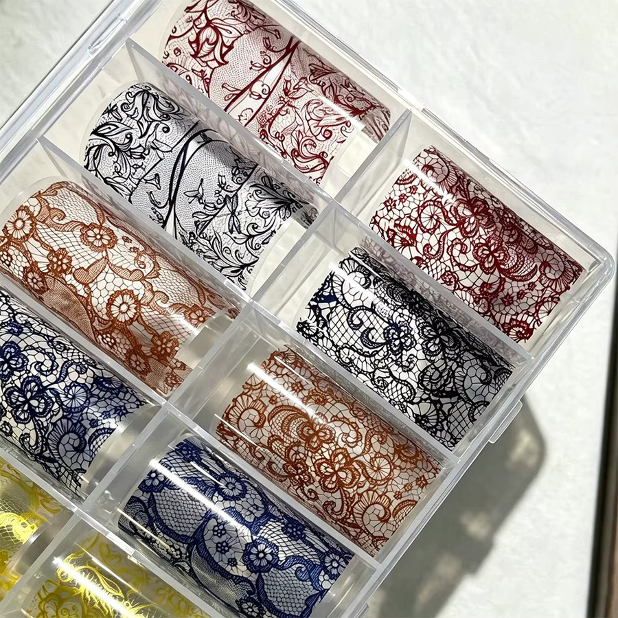 MAFANAILS Nageltransferfolien, Blumenmuster, 10 Rollen, Unisex - Bild 3