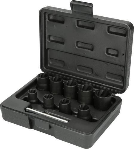 KS Tools 3/8 Zoll Spiral-Profil-Kraft-Stecknuss-Satz aus Chrom-Molybdän, 10-teilig, Schwarz - Bild 1