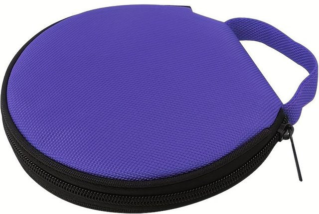 Yuyongzhi CD Aufbewahrungsbox aus Oxford-Gewebe für 20 CDs, runde CD Tasche für Auto und Zuhause, Violett - Bild 1