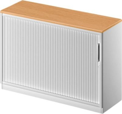 Schäfer Shop Genius Querrollladenschrank TETRIS SOLID mit 2 Türen, Buche/weißalu, B/T/H: 120,0 x 41,5 x 81,8 cm - Bild 1