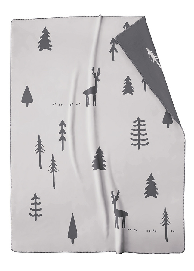 Cawö Wohndecke Tannen Winter Edition in Anthrazit, Beige und Grau, B/T: 200 x 150 cm - Bild 1