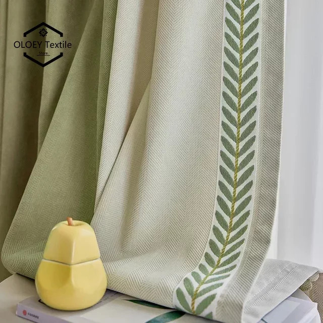 Luxuriöse Cortinas Chenille-Vorhänge mit Bestickung für Wohnzimmer und Schlafzimmer, Transparent, Breite: 80 cm, Höhe: 250 cm - Bild 1