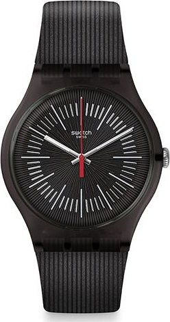 Swatch Armbanduhr, Quarz, Kunststoffgehäuse, Silikonarmband, Schwarz, Unisex - Bild 1